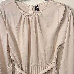 SHEIN Soft Beige Long Sleeve Dress